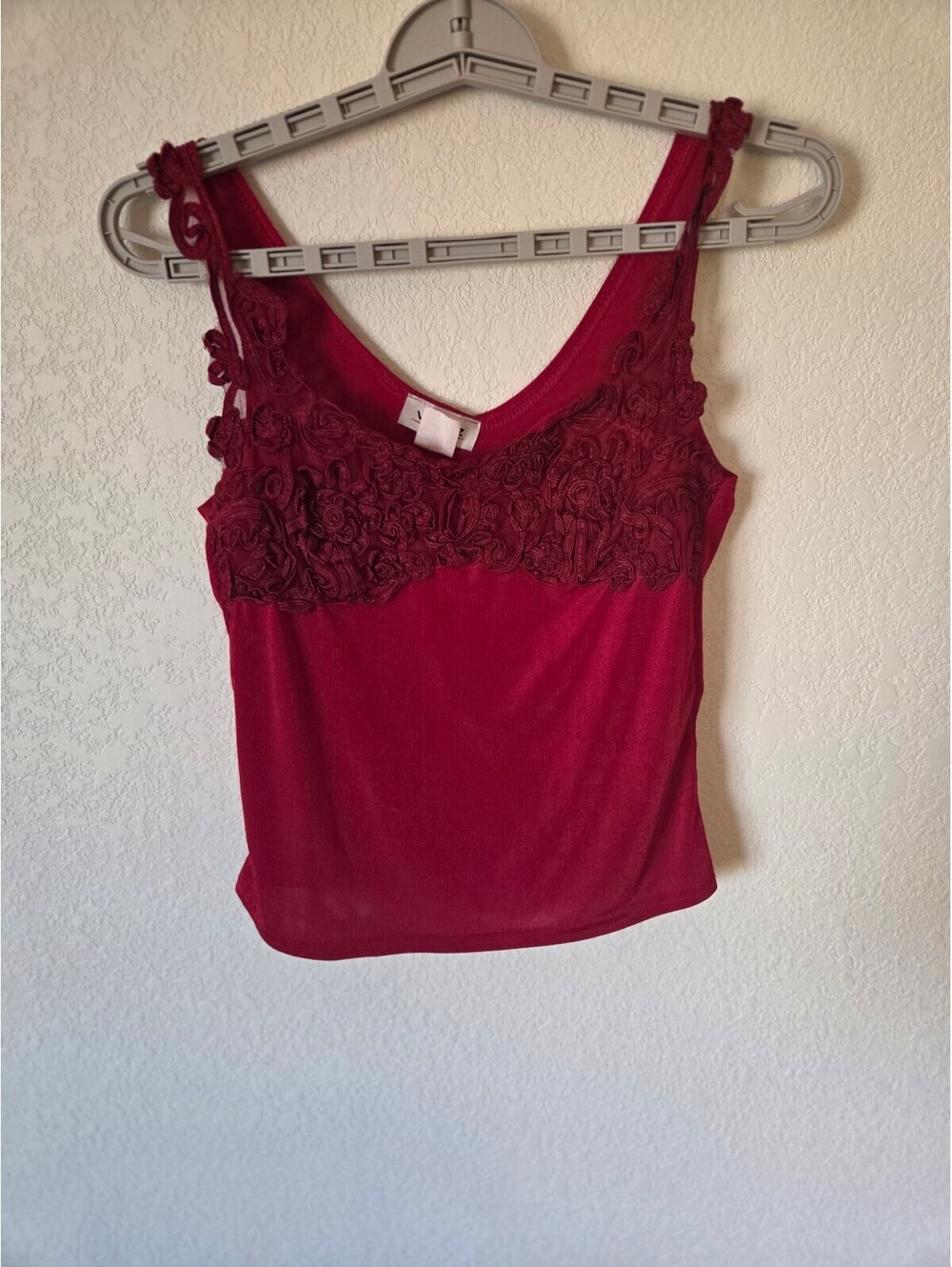 Venezia Red Embellished Floral Tank Top by Veraiz Designs, Women's Size Small